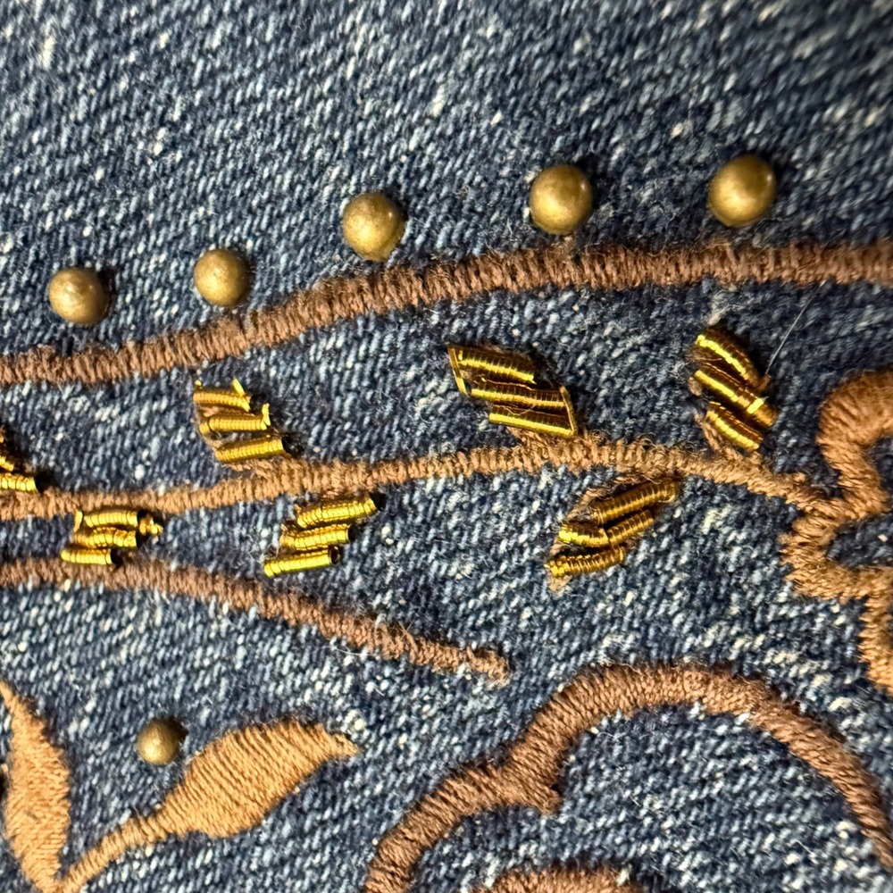 Lauren Ralph Lauren Embroidere Bootcut Blue Jeans Medium Wash Western Size 10 - Picture 13 of 14